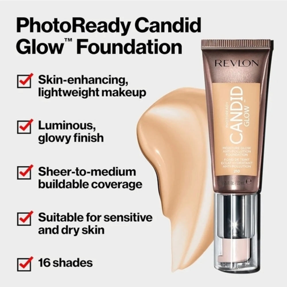 NWT Revlon Photo Ready Candid Glow Foundation -‎ 320 Tawny - Picture 3 of 6